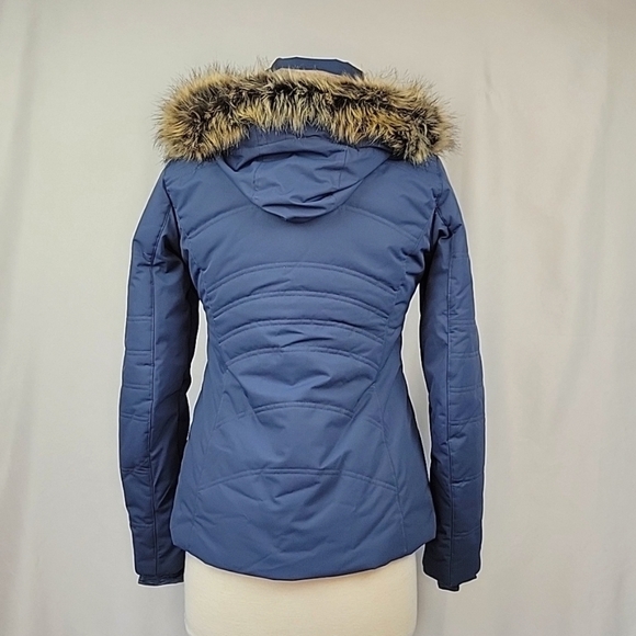 Obermeyer Hooded Winter Jacket Slate Blue Size 4 - Picture 5 of 16